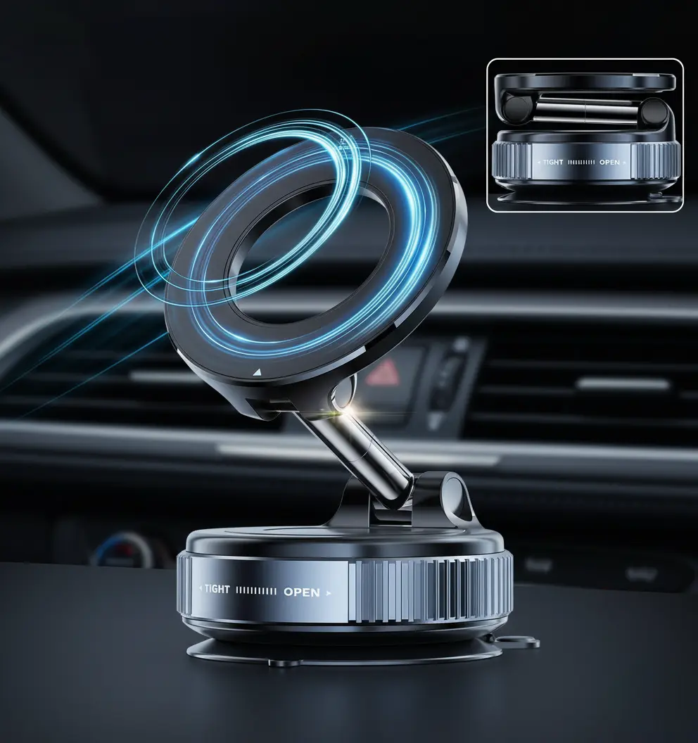 Vacuum Suction Magnetic Phone Holder